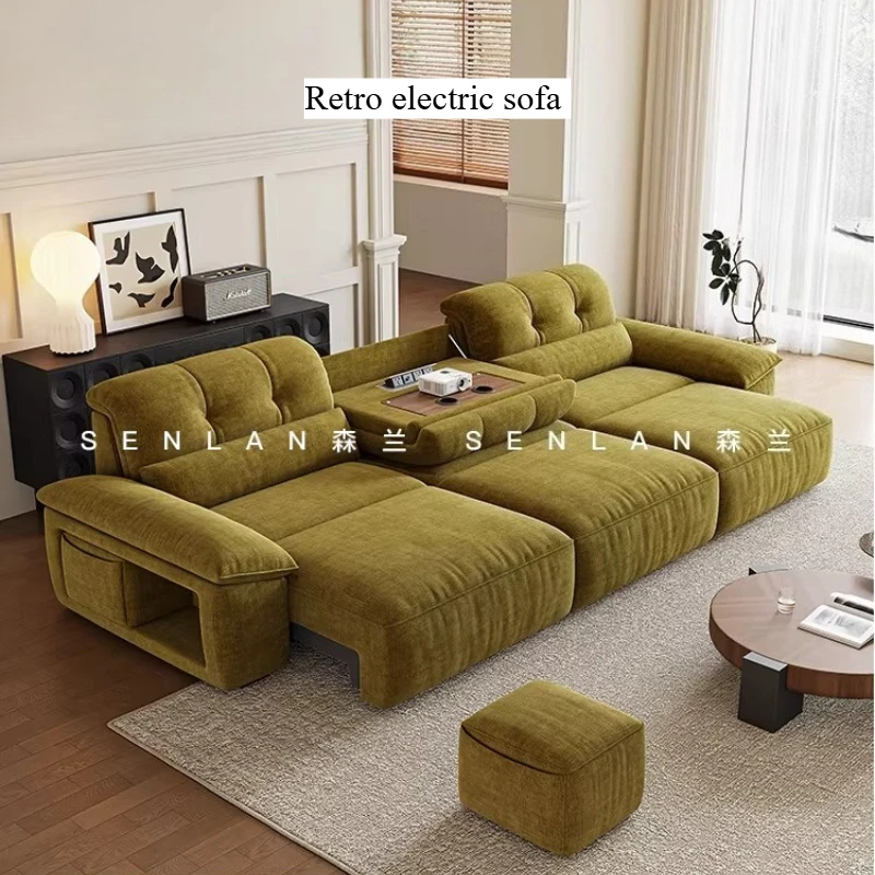Wohnzimmer Grünes Elektrisches Sofa mit Füllstoff-Design, Sessel, Elektrisches Sofa, Ausziehbares Relaxsofa, Canape, Salonmöbel, Wohnmöbel Image