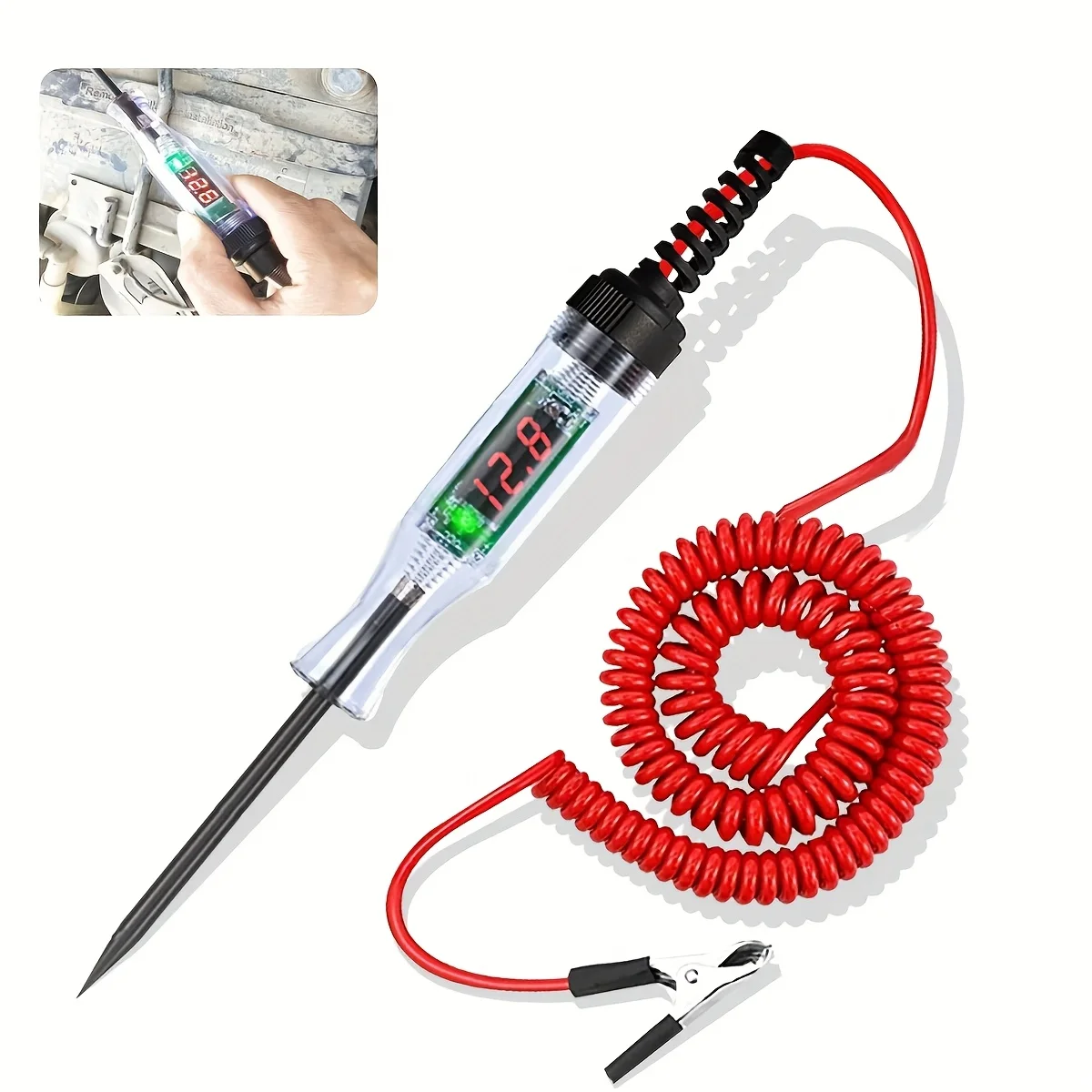 Auto-LKW-Spannungsprüfer 6V 24V Werkzeuge Auto-Diagnose-Sonde Teststift Glühbirne Elektrischer Messstift Werkzeuge Image