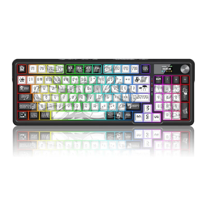 Redragon Gaming-Hype-Bildschirm und -Knopf mit kabelloser Dichtung, mechanische Tastatur mit 95-Tasten, einfache Steuerung, 1,14-Zoll-TFT-Informationsanzeige Image