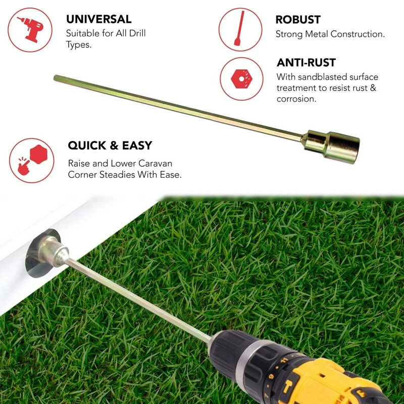 1 Stück Auto-Werkzeugteil 30cm Eckstabilisator Wohnwagen-Beinverlängerung Bohreradapter 19mm Steckdosenadapter Auto-Zubehör Image