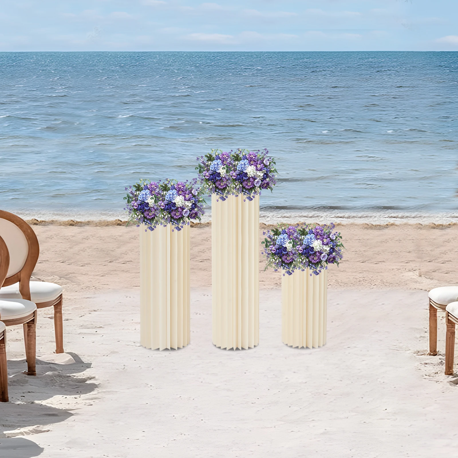 Zylinderständer für Partys, Faltbare Karton-Tischdekoration, Zylinderständer 3er-Set für Hochzeits-/Geburtstags-Eventdekoration Image