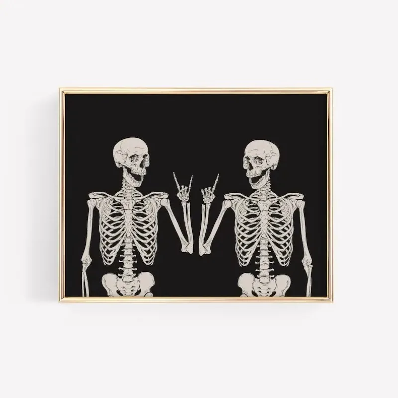 Halloween Wandkunst Drucke Leinwand Poster Halloween Galerie-Wand Geister Heim Zimmer Bar Wanddekoration Totenkopf Wanddeko Ästhetisch Image