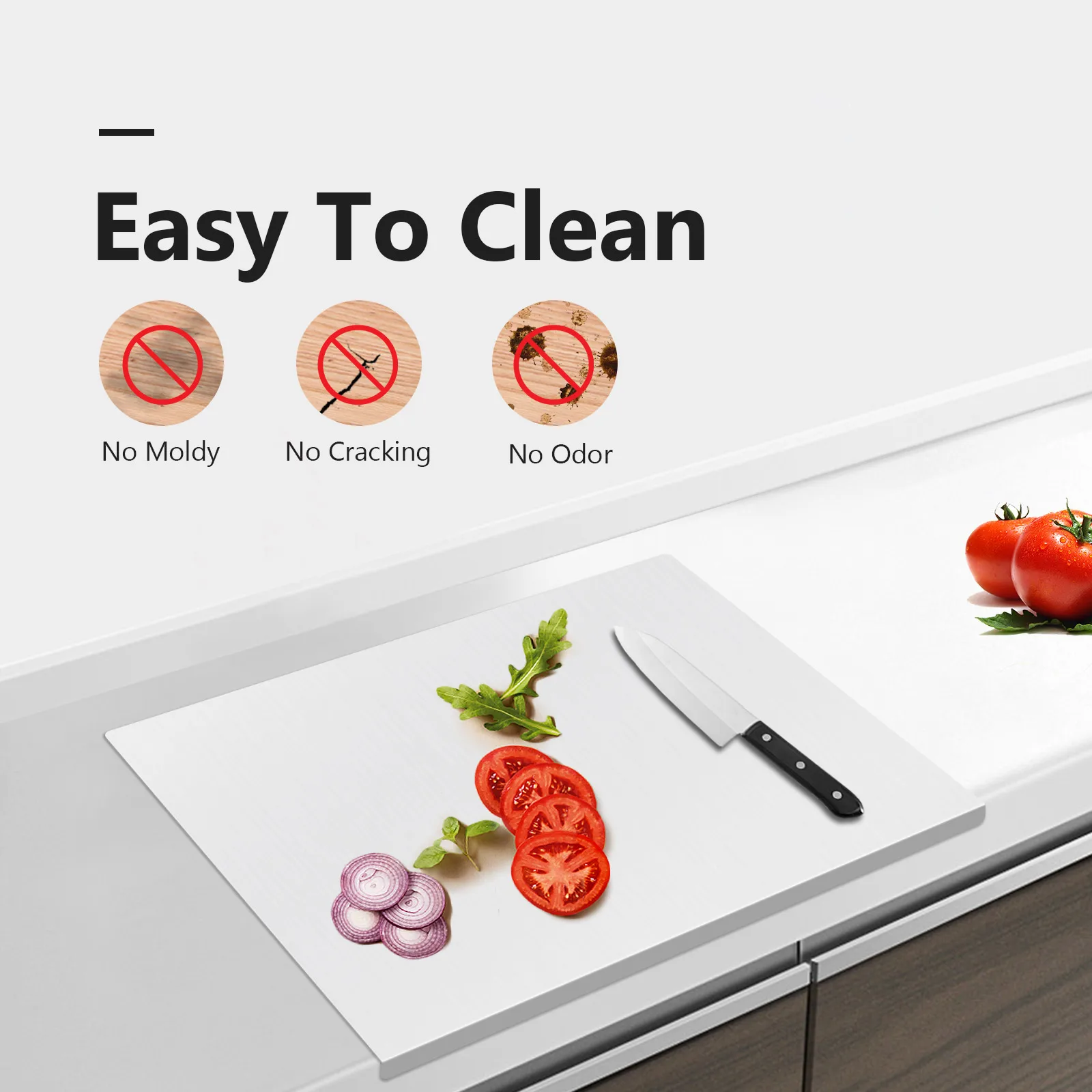 Kratzfestes Schneidebrett aus Edelstahl 304, sicheres, porenfreies Küchen-Schneidebrett, für Fleisch, Gemüse, Obst Image