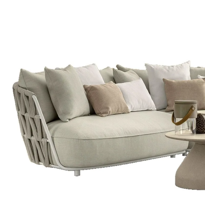 Outdoor-Gartensofa für den Hof, Villa-Rattansofa, Freizeitmöbel für Hotels, Terrassen, wasserdichtes, sonnengeschütztes Rattansofa Image