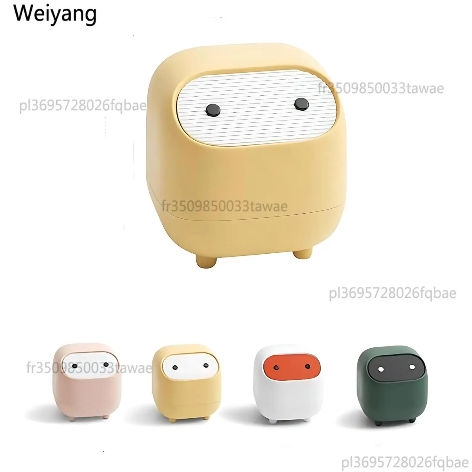 Mini-Mülleimer mit Deckel, Niedlicher Ninja-Schreibtisch-Mülleimer, Kleiner Kunststoff-Abfalleimer für Badezimmer, Schreibtisch