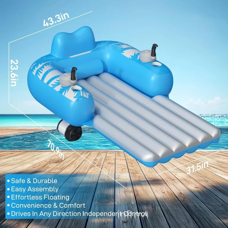 Aufblasbares Schwimmbadboot mit wiederaufladbarer Wasserpumpe und tragbarem Entwässerungsmotor Image