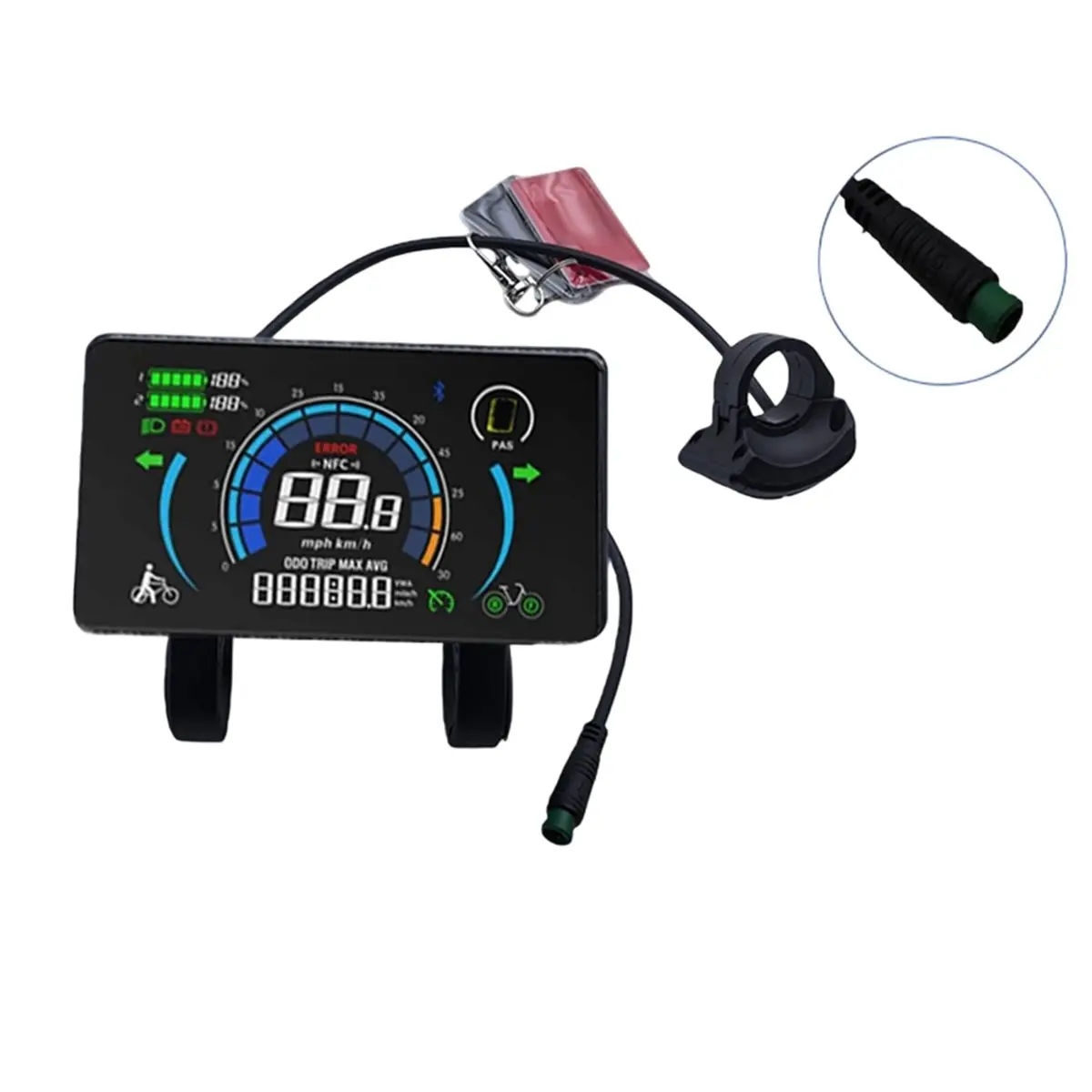 M808X Elektrofahrradmessgerät mit LCD-Bildschirm, E-Bike-Display, UART-Protokoll, mit NFC, LCD-Display für Elektrofahrräder [T34-2026] Image