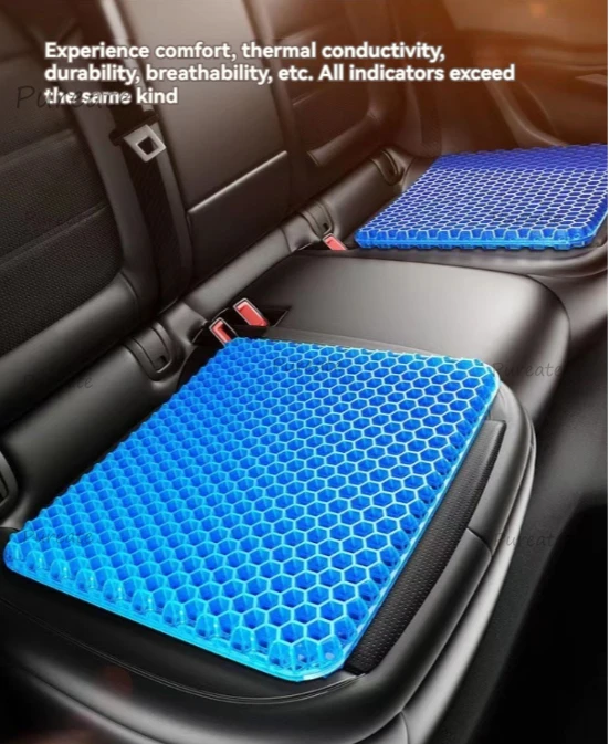 Rollstuhl Weiches Gel-Sitzkissen, Gel-Sitzkissen, Atmungsaktives Gel-Autositzkissen, Bürostuhl Gel-Sitzkissen