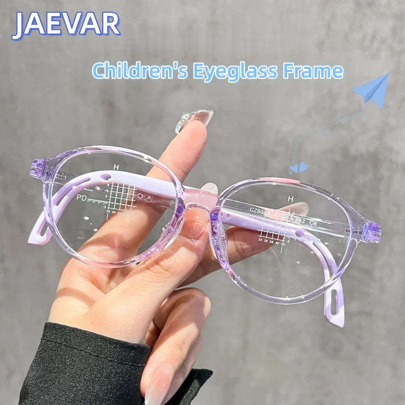 JAEVAR 10-14 Jahre Alte Jugendliche Super Robuster Brillenrahmen Ultraleichter TR90 Komfortabler Rutschfester Optischer Brillenrahmen CZ9007 Image