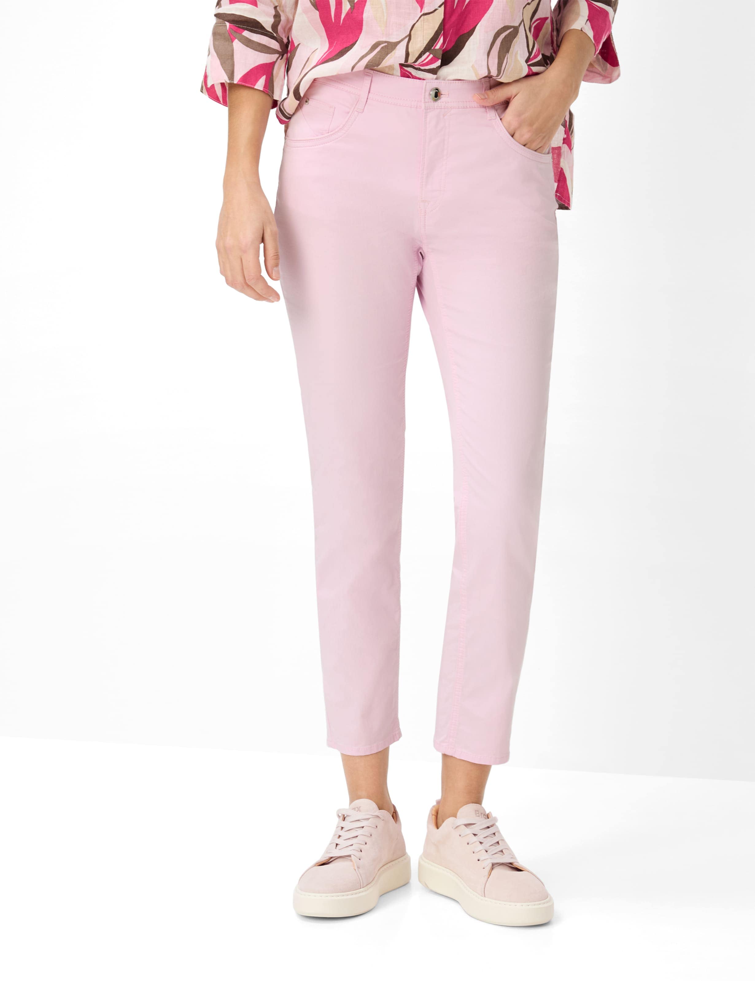 5-Pocket-Hose BRAX "Style CAROLA S", Damen, Gr. 48, Normalgrößen, rauchrosa, Web, 78% Baumwolle, 19% Lyocell, 3% Elasthan, Hosen 5-Pocket-Hose Image