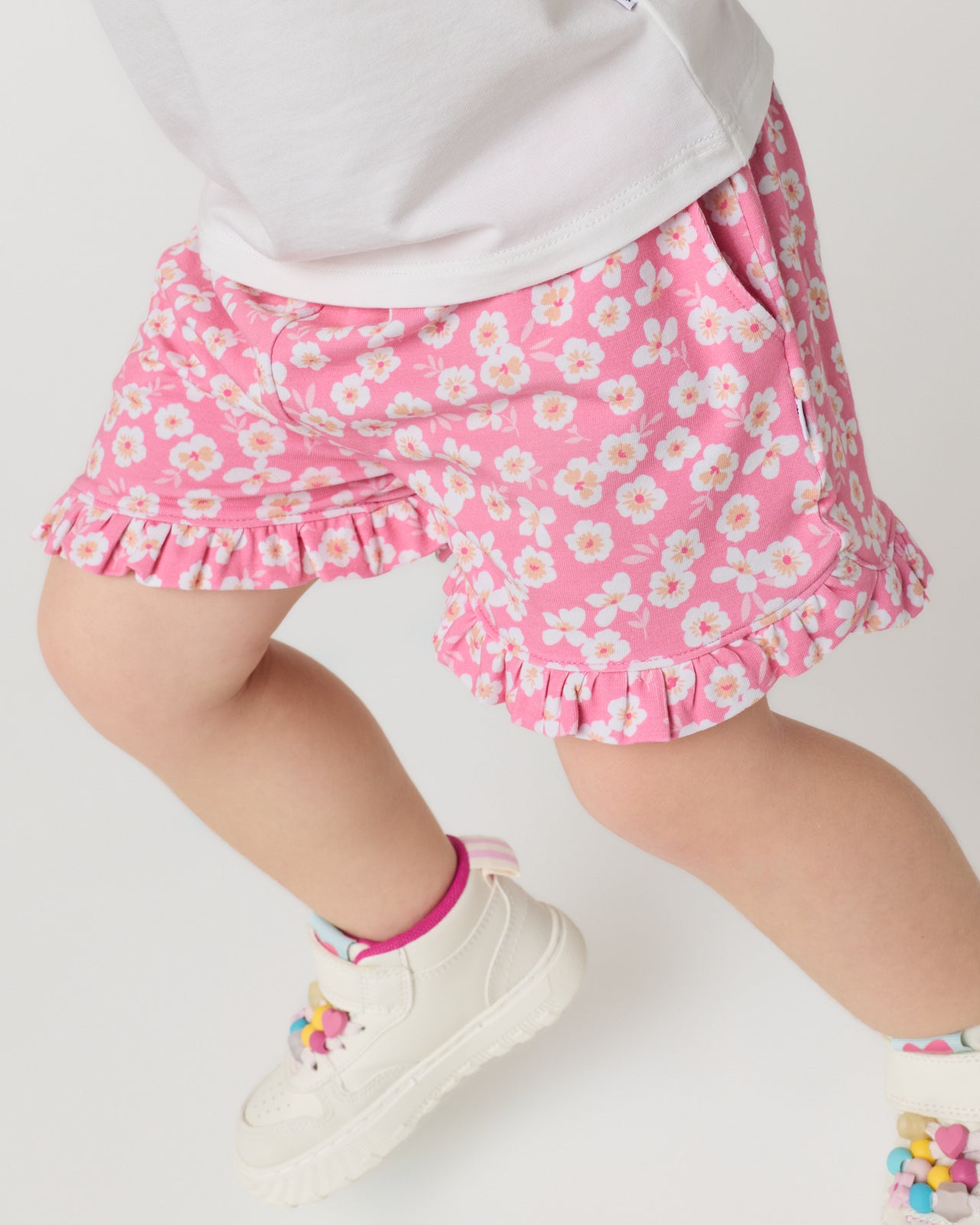 Sweet Pink Petals Ruffle Shorts - 10
