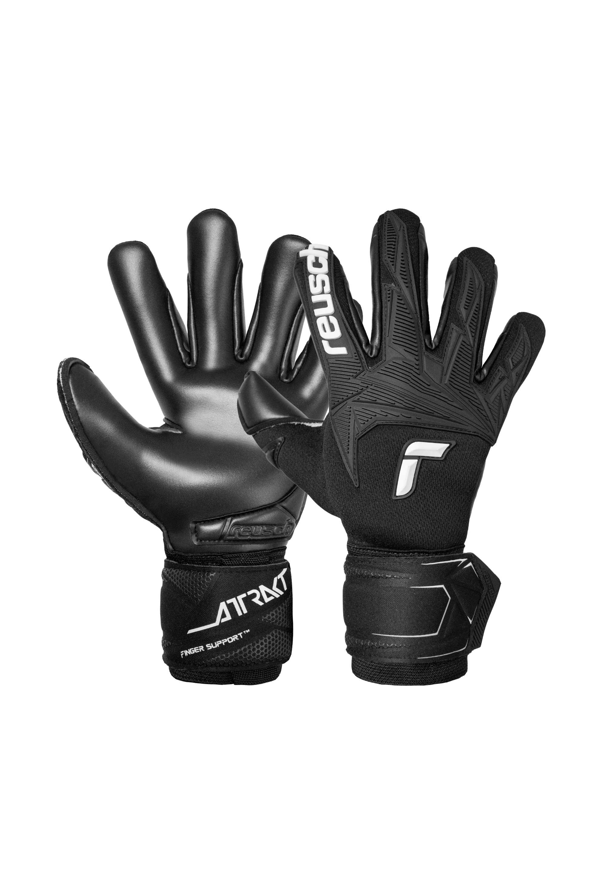 Torwarthandschuhe REUSCH "Attrakt Freegel Infinity Finger Support", Damen, Gr. 8, schwarz, 51% Latex, 22% Polypropylen, 17% Polyester, 7% Polyamid, 3% Polyurethan, Handschuhe, mit maximaler Sicherheit für die Finger Image
