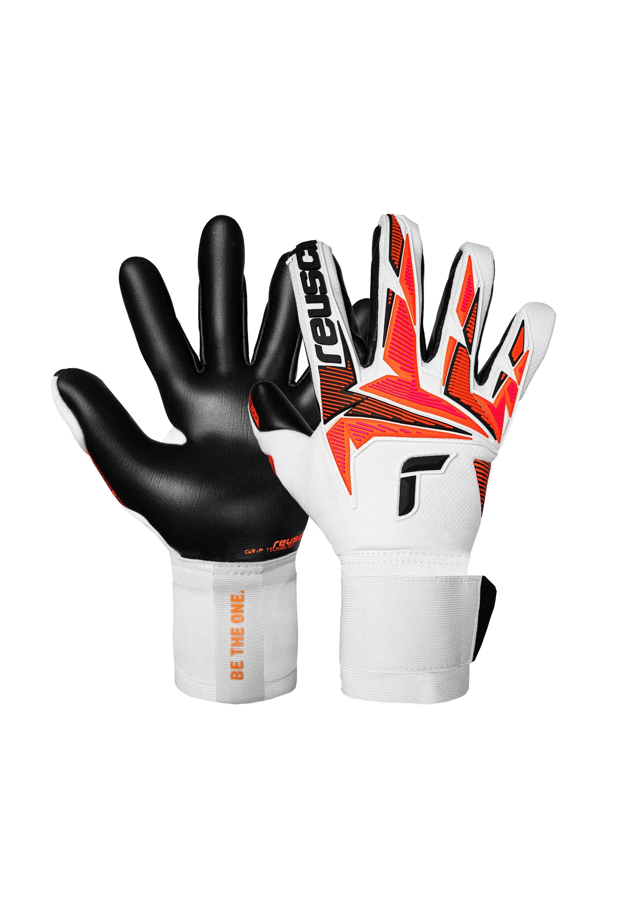 Torwarthandschuhe REUSCH "Attrakt Freegel Gold X", Damen, Gr. 8,5, weiß, orange, 42% Latex, 29% Polyester, 3% Polyamid, 2% Polyurethan, Handschuhe, mit Profi-Haftschaum für tollen Grip Image