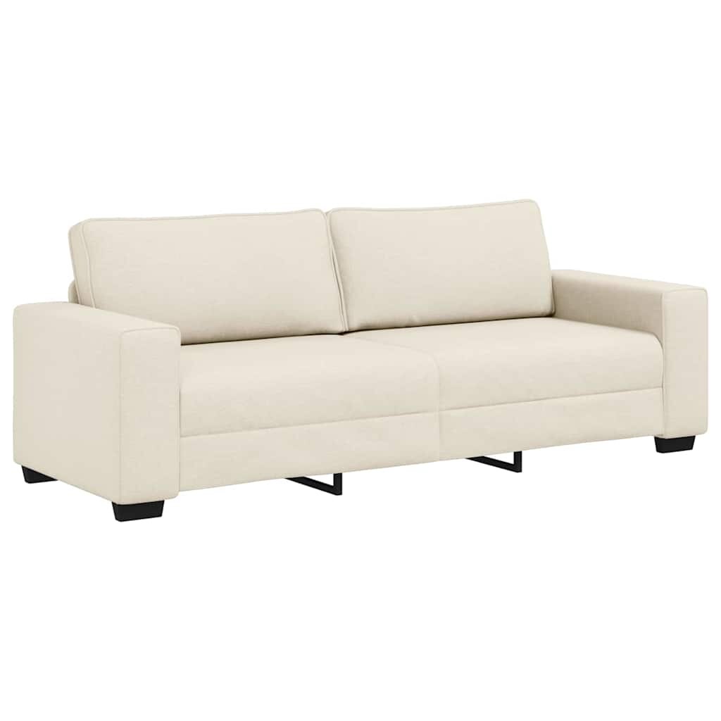 vidaXL | Sofa | mit Kissen mit Kissen Beige 221 x 77 x 82 cm Leinen Image