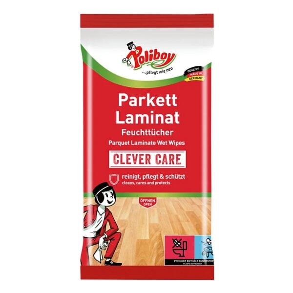 Poliboy Feuchte Bodenreinigungstücher für Parkett und Laminat »Clever Care« 15 Stück weiß, 22 cm