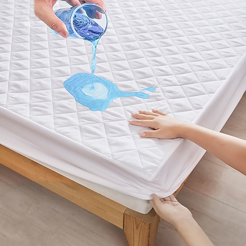 wasserdichter, gesteppter Matratzenschoner, Ultraschall-Matratzenbezug, verdickte Matratzenauflage, Bettbezug-Schutz Image