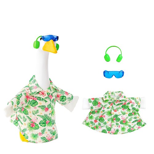 Gänse-Outfit mit Haube, Gänsekleidung für eine 58-64 cm große Gänsefigur aus Beton, Frühlings- und Sommerdeko für den Garten, nur das Outfit, Gans nicht enthalten Image