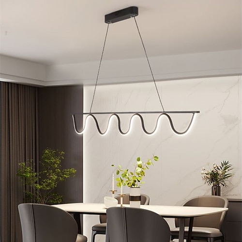 100 cm Pendelleuchte LED-Kronleuchter modern kreative Persönlichkeit nordischer Stil langer Tisch Barleuchte Luxuslampe Esszimmer Restaurant Image
