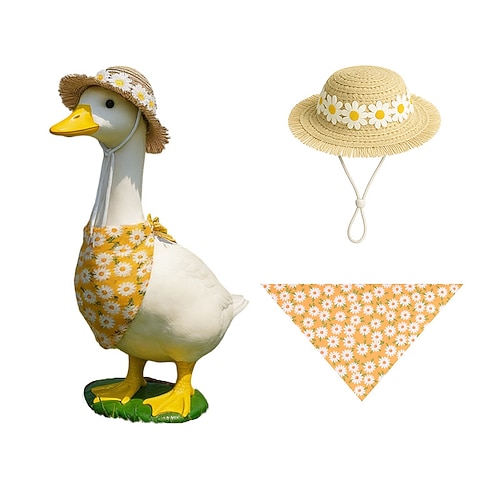Gänse-Outfit für die Veranda, Gänsekleidung für eine 58-64 cm große Gänsefigur aus Beton für den Garten, Frühlings- und Sommerdeko-Accessoires für den Außenbereich, nur das Outfit, Gans nicht
