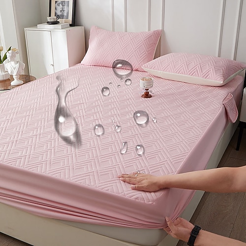 Wasserdichter Matratzenschoner, gesteppter, verdickter Einzelbettbezug, wasserdichter Urinschutz für Matratzen Image