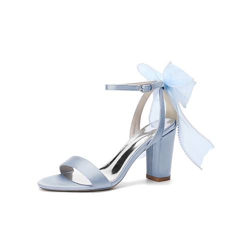 Nude Brautsandalen mit Blockabsatz und Schleife – elegante Hochzeitsschuhe für Gartenhochzeiten Image