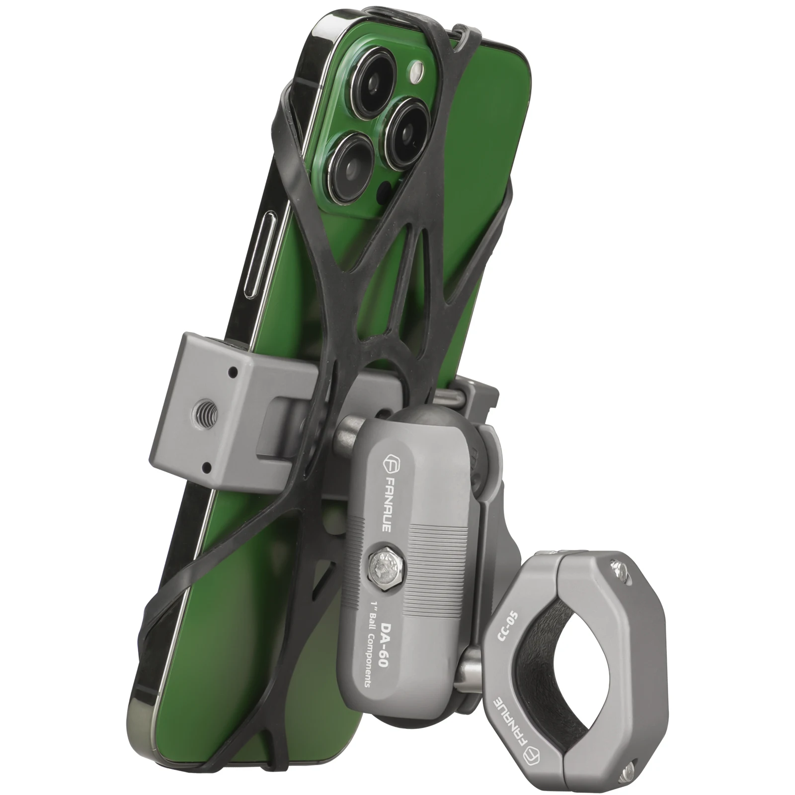 FANAUE Fahrrad-Telefonhalter mit Federschloss 360° ° Rotation Motorrad One-Click Klemmung geeignet für 4,7-7 Zoll Telefonhalter Image