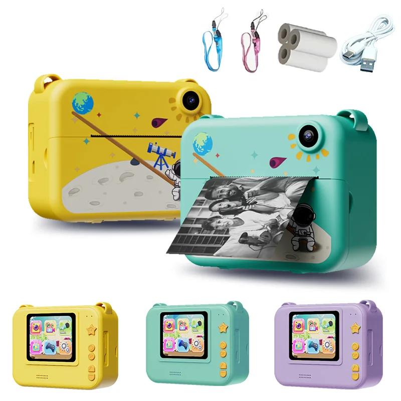 Kinderkamera-Sofortdruck, Dual-Kamera, USB-Aufladung, 720P HD Selfie Kleinkindkamera-Spielzeug, Weihnachtsgeburtstagsgeschenk für Mädchen und Jungen Image