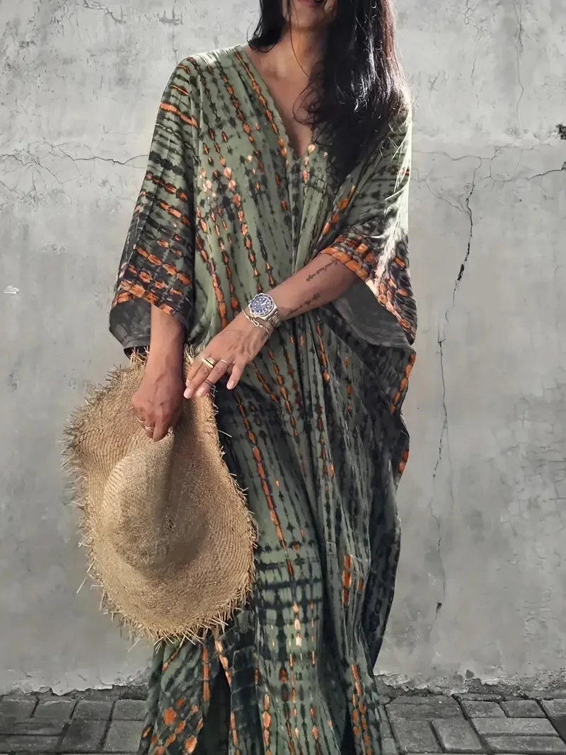 2025, Frühling und Sommer, verschmierte Positionierung, bedruckt, langer Urlaub, Strandrock, Bikini-Vertuschung, Badeanzug, Sonnenschutzjacke Image