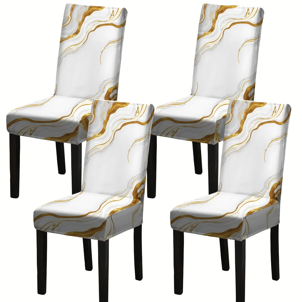 Esszimmer Stuhlhussen Stuhlhussen 4/6PCS Stretch Küche Parsons Stuhlhussen Spandex Staubdicht Für Restaurant Hotel Bankett