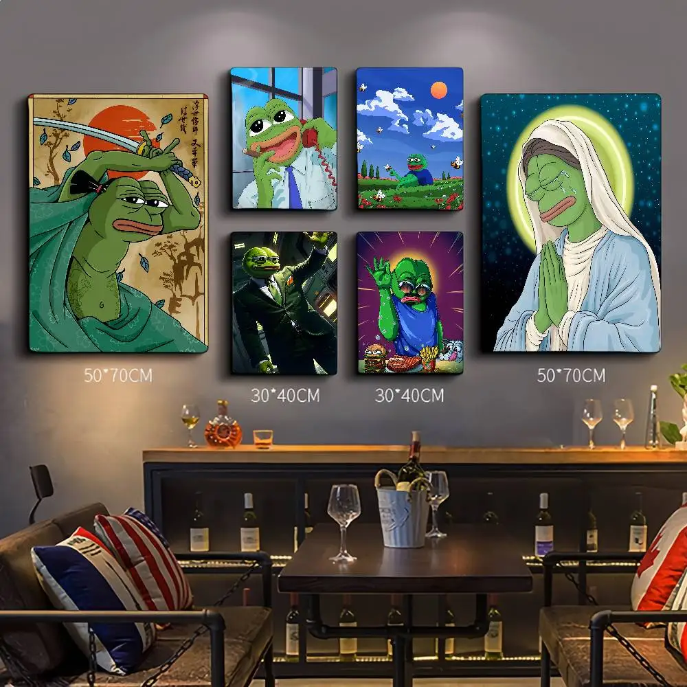 P-Pepe Der Frosch, gute Qualität, Drucke und Poster, Vintage-Zimmer, Zuhause, Bar, Café, Dekor, ästhetische Kunst, Wandgemälde