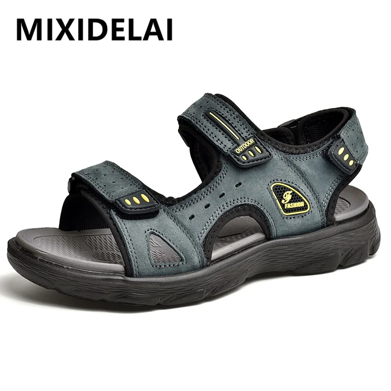 Neue Sommer Männer Echtes Leder Sandalen Klassische Casual Schuhe Männer Outdoor Strand Sandalen Römischen Sommer männer Wasser Schuhe Größe 38-46