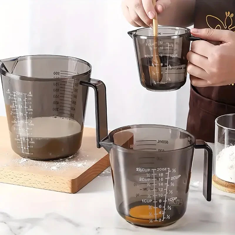 Plastic Baking Liquid Measuring Cups Scale Cup Volume Beaker Kitchen Tools 150ml 300ml 600ml 1000ml PS Material