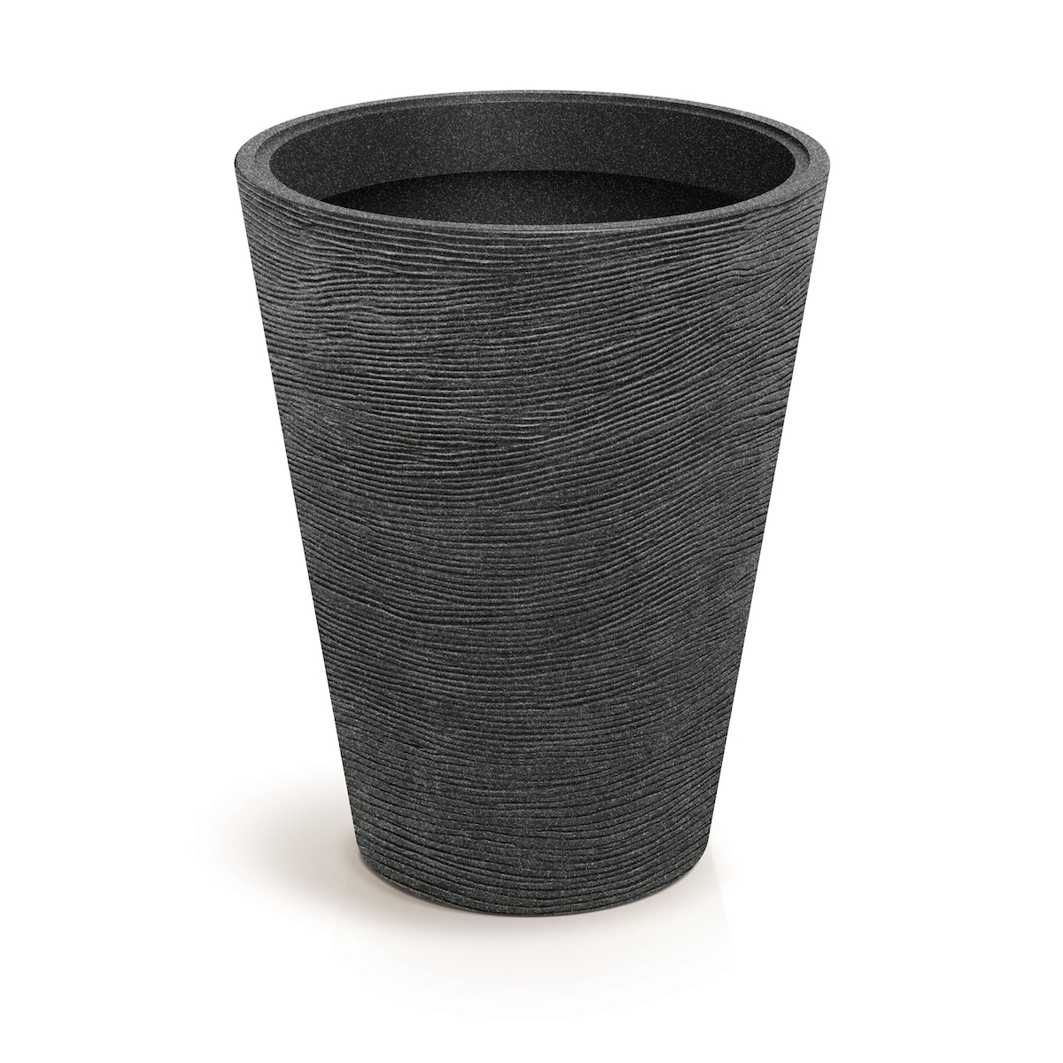WellHome - Blumentopf aus Rotationsgeformtes Polyethylen 66L Ø48x60cm in farbe Granitschwarz - Tubra Round MIDL Image