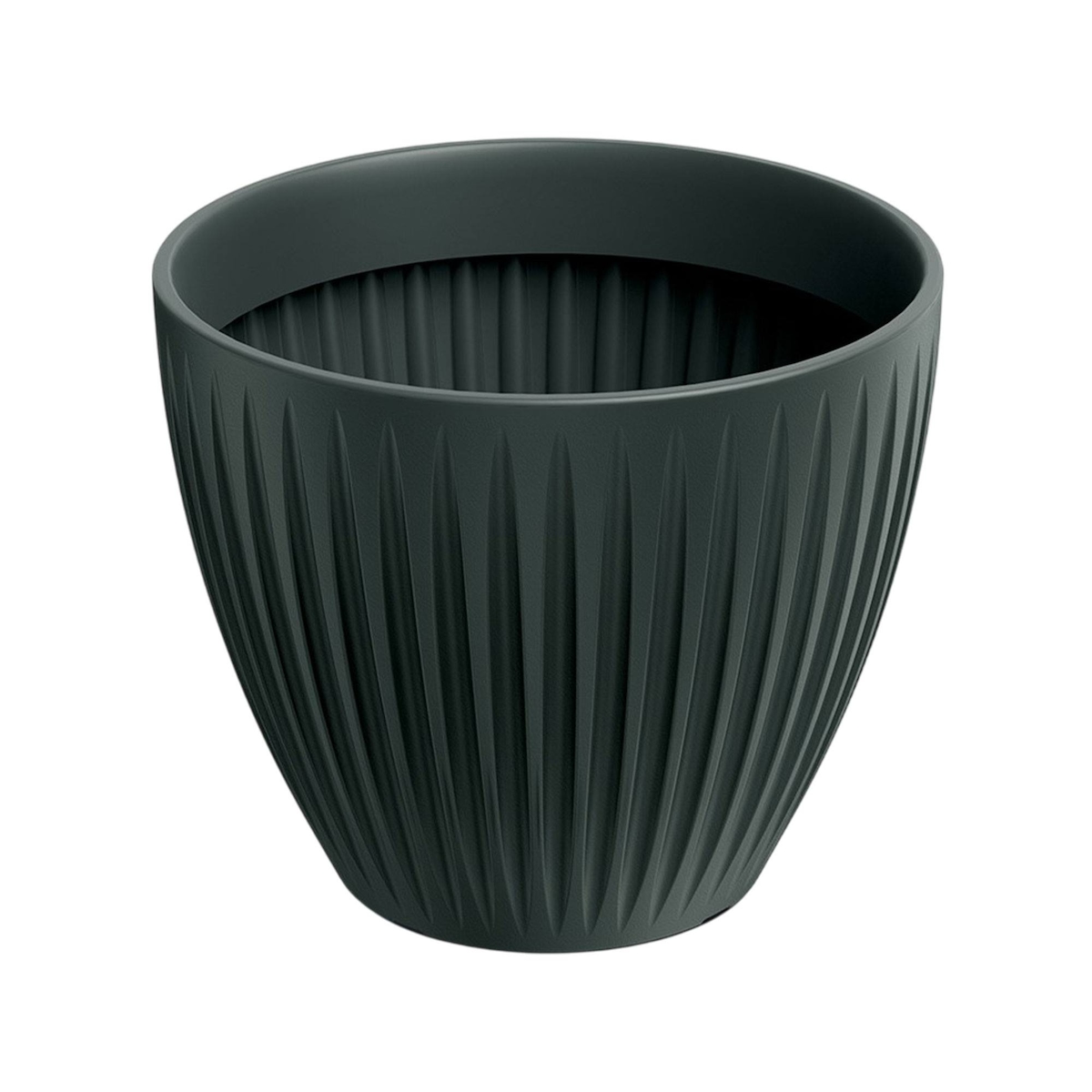 WellHome - Blumentopf aus rotationsgeformtem Kunststoff 11L Ø30x25cm in farbe Anthrazit - Latia Round Image