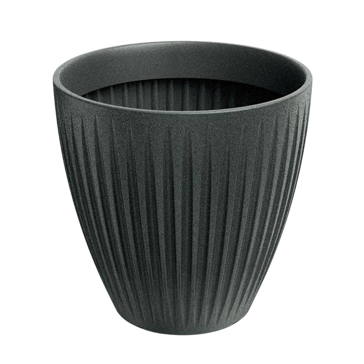WellHome - Blumentopf aus rotationsgeformtem Kunststoff 56L Ø48x48cm in farbe Graphitgrau - Latia Round MIDL Image