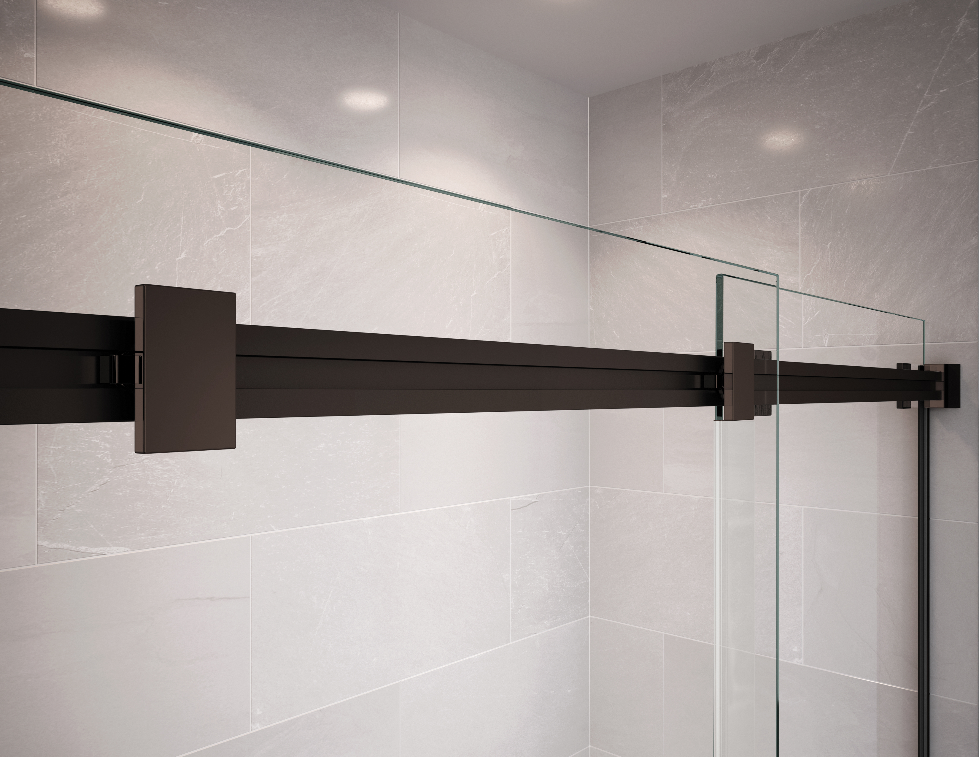 Maax Duel 56-59 x 55 ½-59 in. 8 mm Bypass Tub Door for Alcove Installation with Clear glass in Dark Bronze 136270-900-173-000