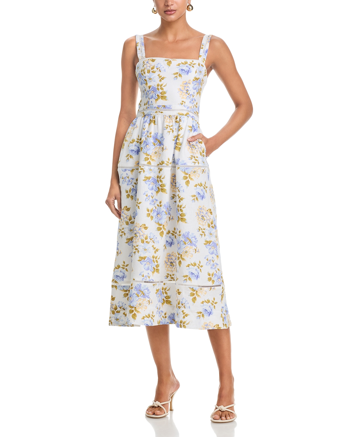Reformation | Reformation Everett Linen Dress Cornflower | Realry