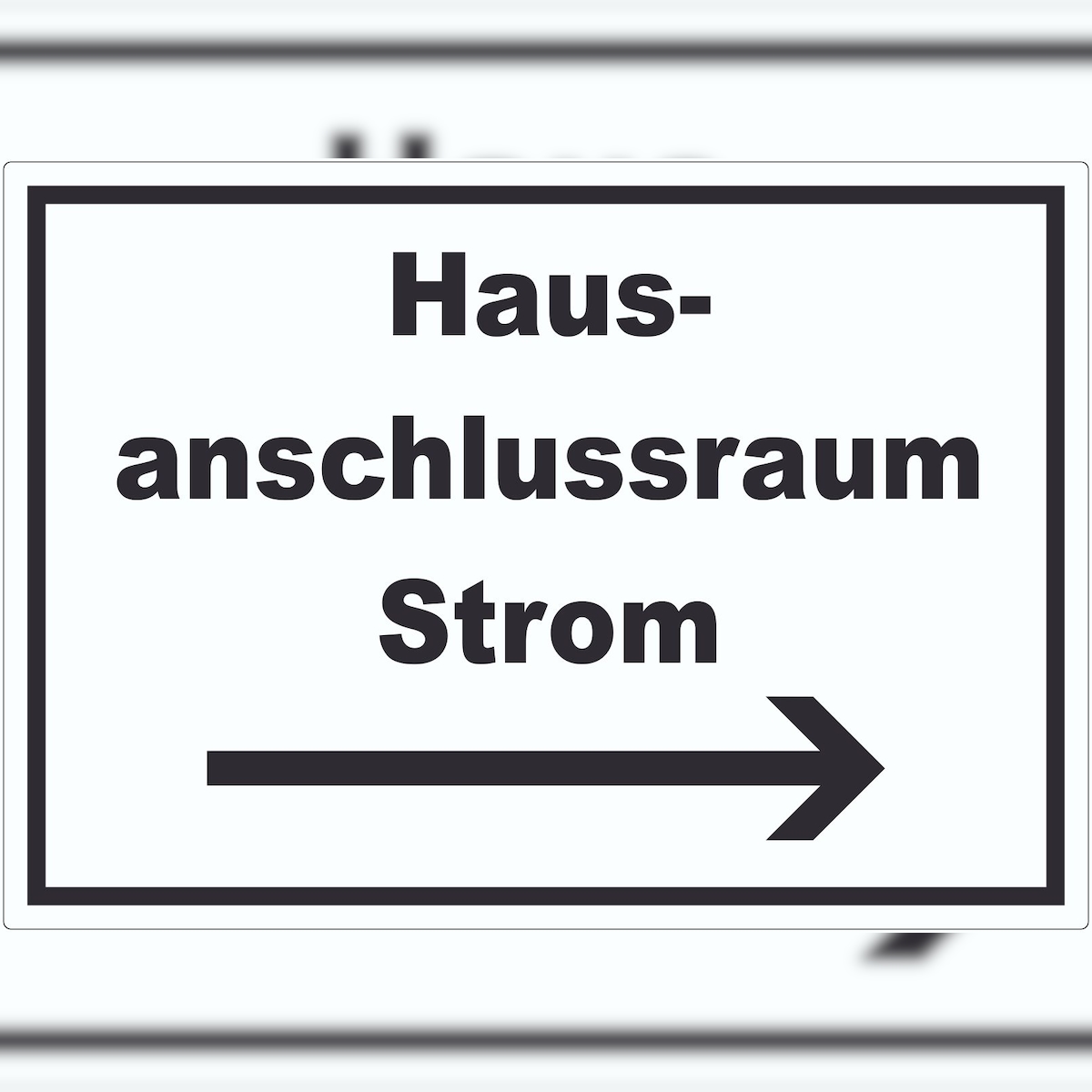 HB-Druck Hausanschlussraum Strom Aufkleber mit Text und Richtungspfeil rechts HAR waagerecht A0 (841x1189mm) Image