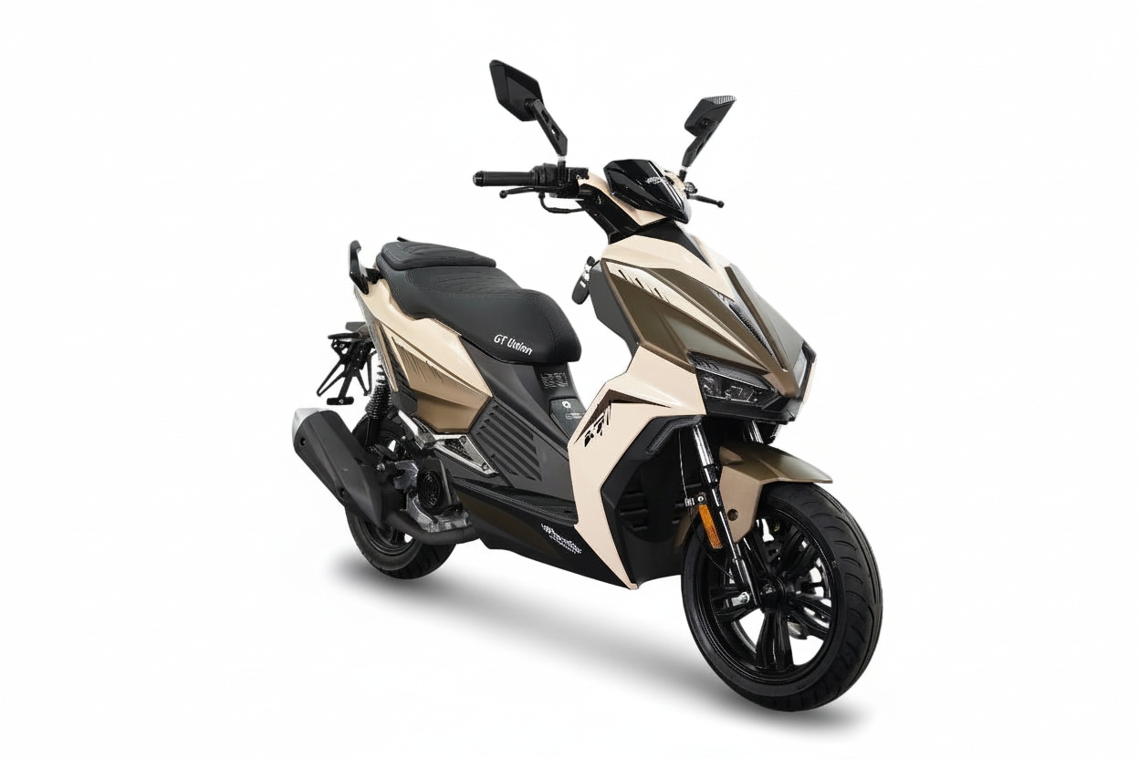 Motorroller GT UNION "Matador A7, 50 ccm, 45 km/h", coffee, schwarz, Motorroller, ohne Topcase, 45 km/h, B:74,4cm H:110cm L:190,7cm