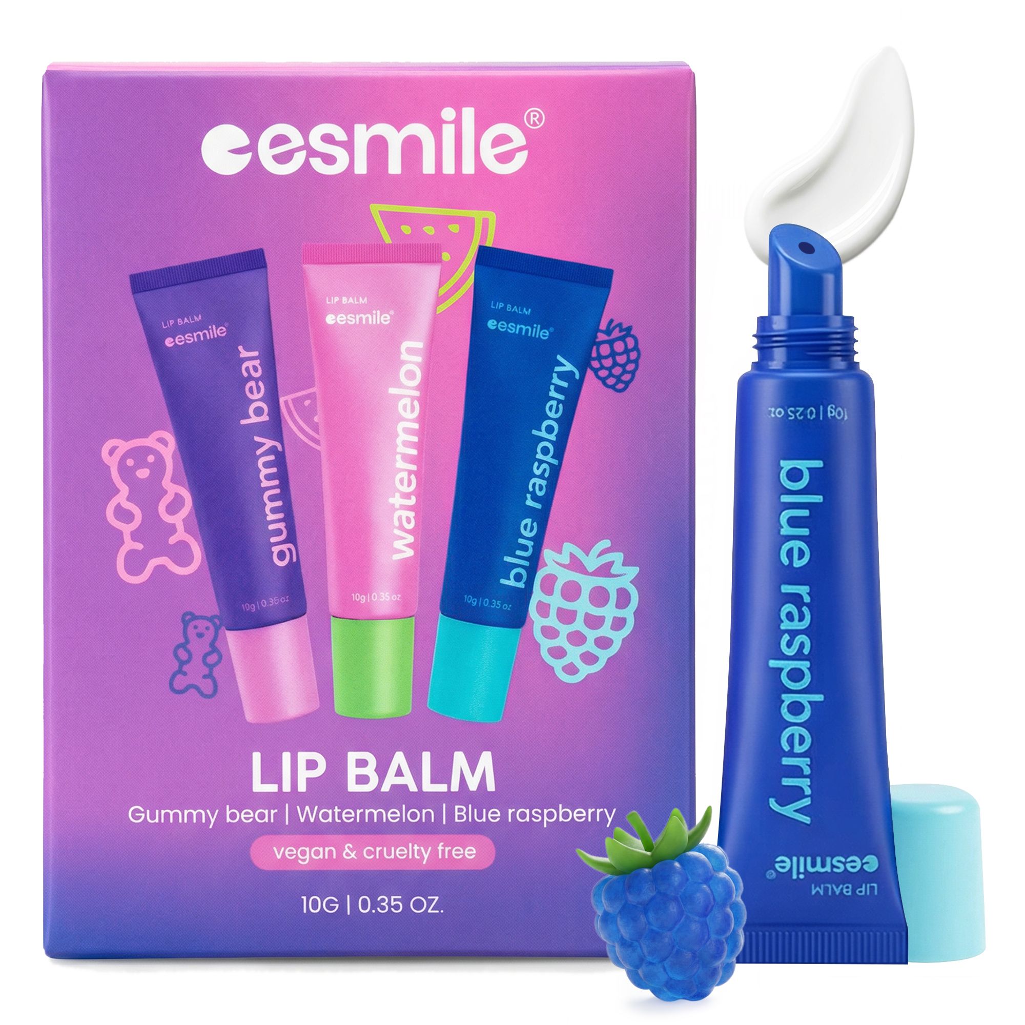 esmile - Lip Balm Idratante Balsamo Labbra in Set da 3 Pezzi 30g 100 S