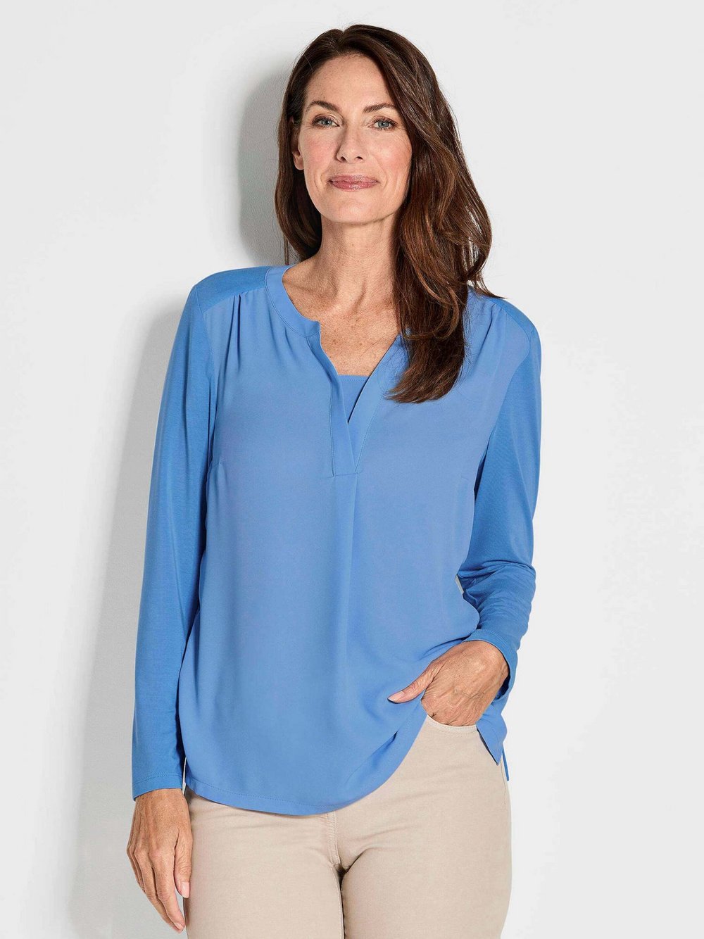 Goldner Blusenshirts Damen blau, 25 Image