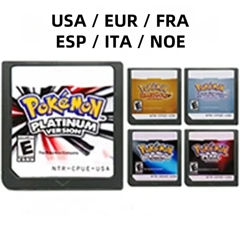 Cartouche de jeu vidéo DS pour console de jeu Pokemon Platinum HeartGold SoulSilver Diamond Pearl Version USA/EUR/FRA/ITA/ESP/NOE