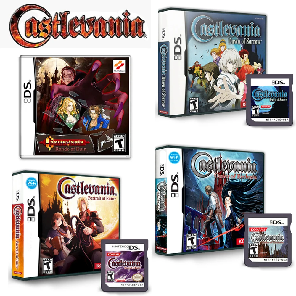 Cartouche de jeu Castlevania Rondo of Ruin Order of Ecclesia en boîte pour DS NDS NDSL, carte de jeu vidéo portable (carte R4)