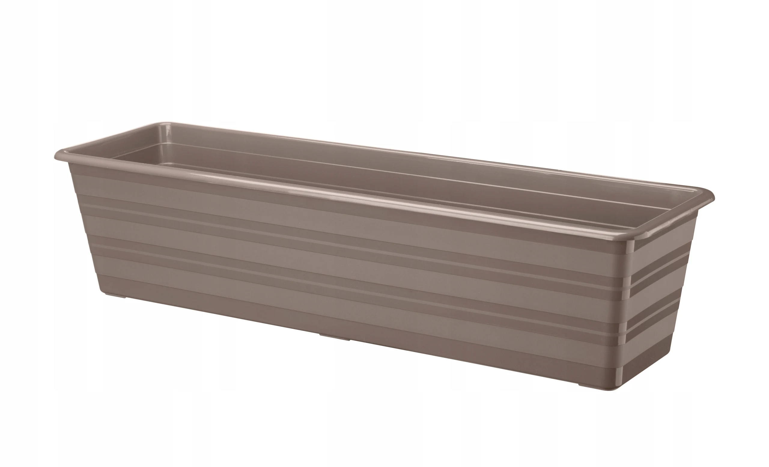 Balkon-Blumentopf aus Kunststoff, beige, lang, für Kräuter und Blumen, 60 cm, 1 Stück, Draco Image