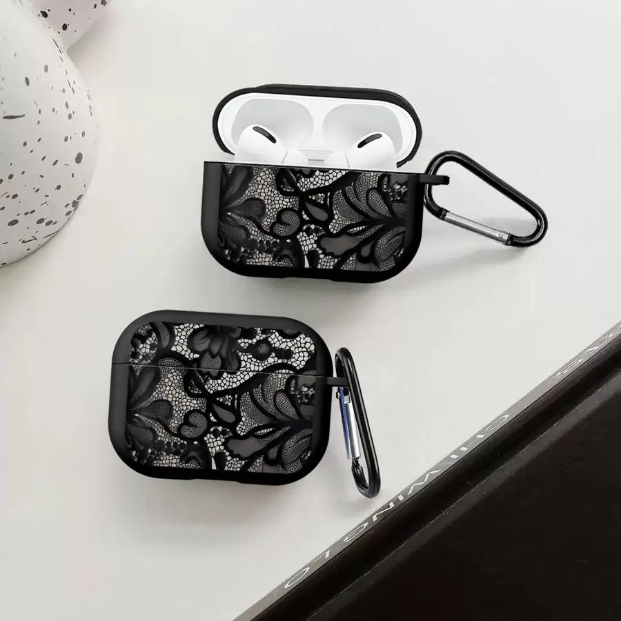 Cartoon-Spitzenblumenmuster-Hülle für Airpods 3 2 1 Pro Pro2 4 Pro3 Kopfhörerhüllen Image