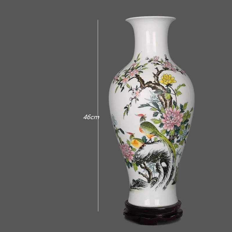 46 cm große Vase Jingdezhen Keramikvase Ornament klassische blaue und weiße Porzellan rosa Vase Heimdekoration Dekoration Kunsthandwerk Image