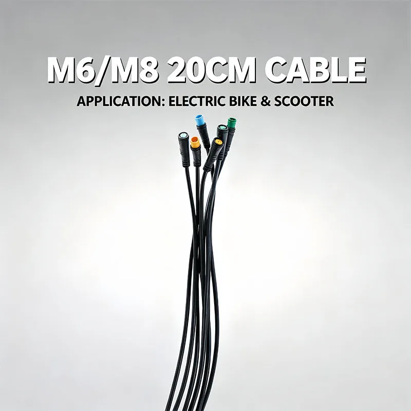 M6/M8 2/3/4/5/6-Poliger Stecker-Buchse-Verbinder Wasserdichtes Kabel mit 20CM Stromversorgung Julet Elektrofahrrad Roller Image