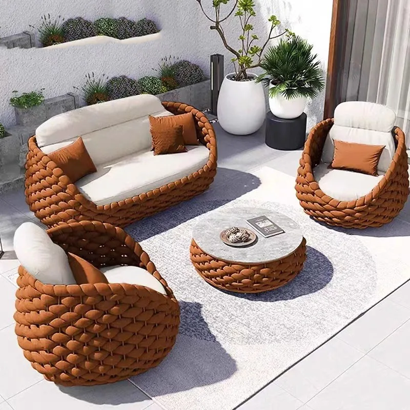 Luxuriöse Gartenmöbel-Sets für den Außenbereich, Nordische Outdoor-Möbel, Patio-Möbel für den Garten