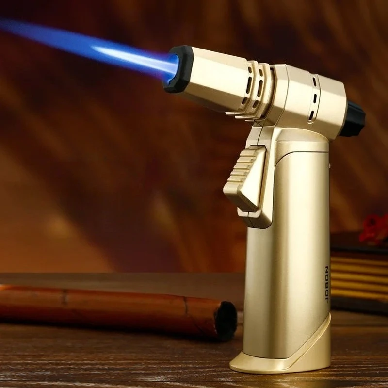 JOBON Pistolentyp Hochtemperatur-Flammen-Schweißpistole, Feuerzeug, einstellbare Flammenverriegelungsfunktion 360° ° Verwenden Sie das Grill-Feuerwerkzeug für die Küche im Freien Image