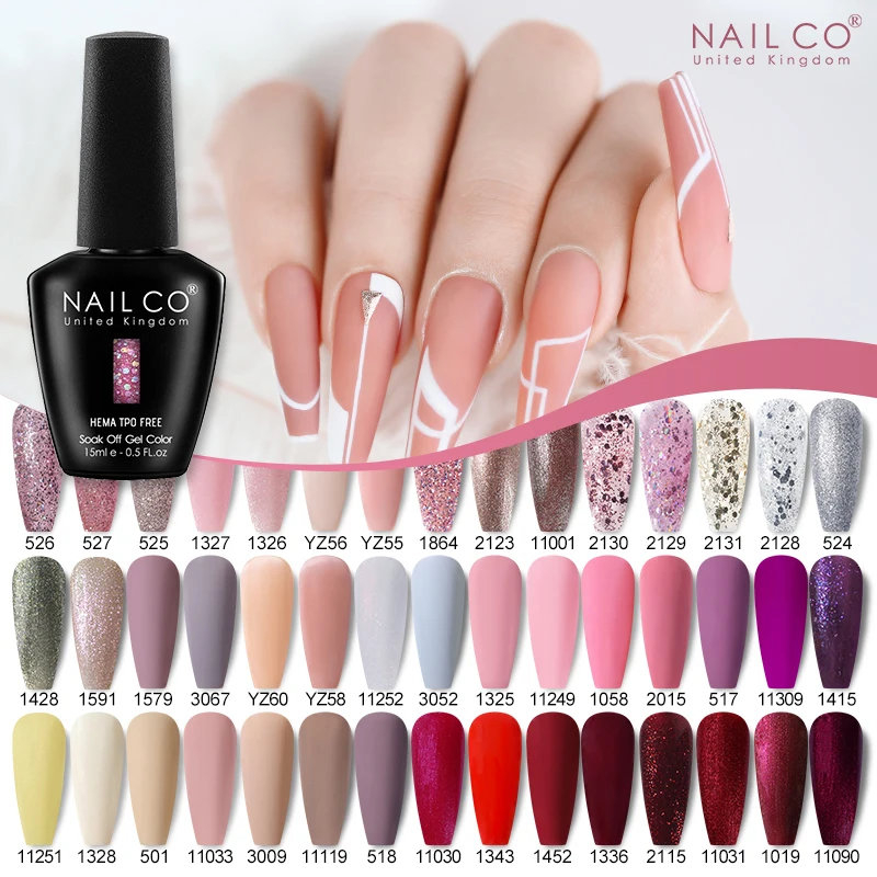 NAILCO 15ml Nude Farb-Gel-Nagellack HEMA TPO FREI Semi-permanenter Hybrid UV-Lack Image